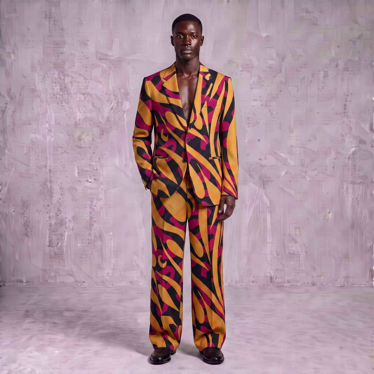 Abstract Printed Men's Suit