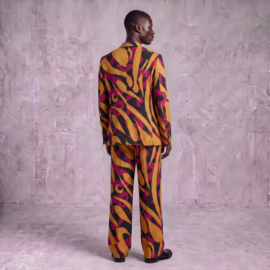 Abstract Printed Men's Suit