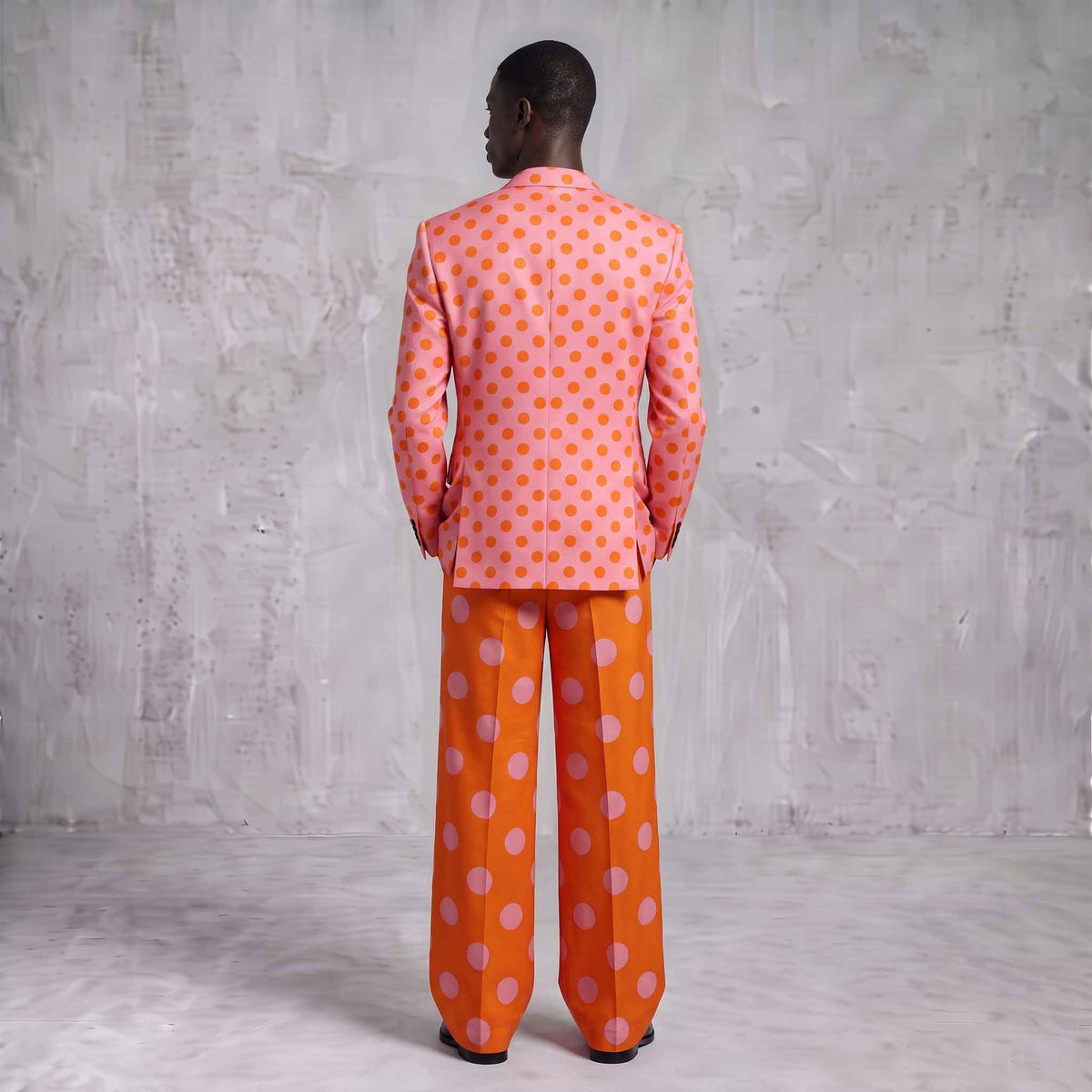 Pink & Orange Polka Dot Men's Suit