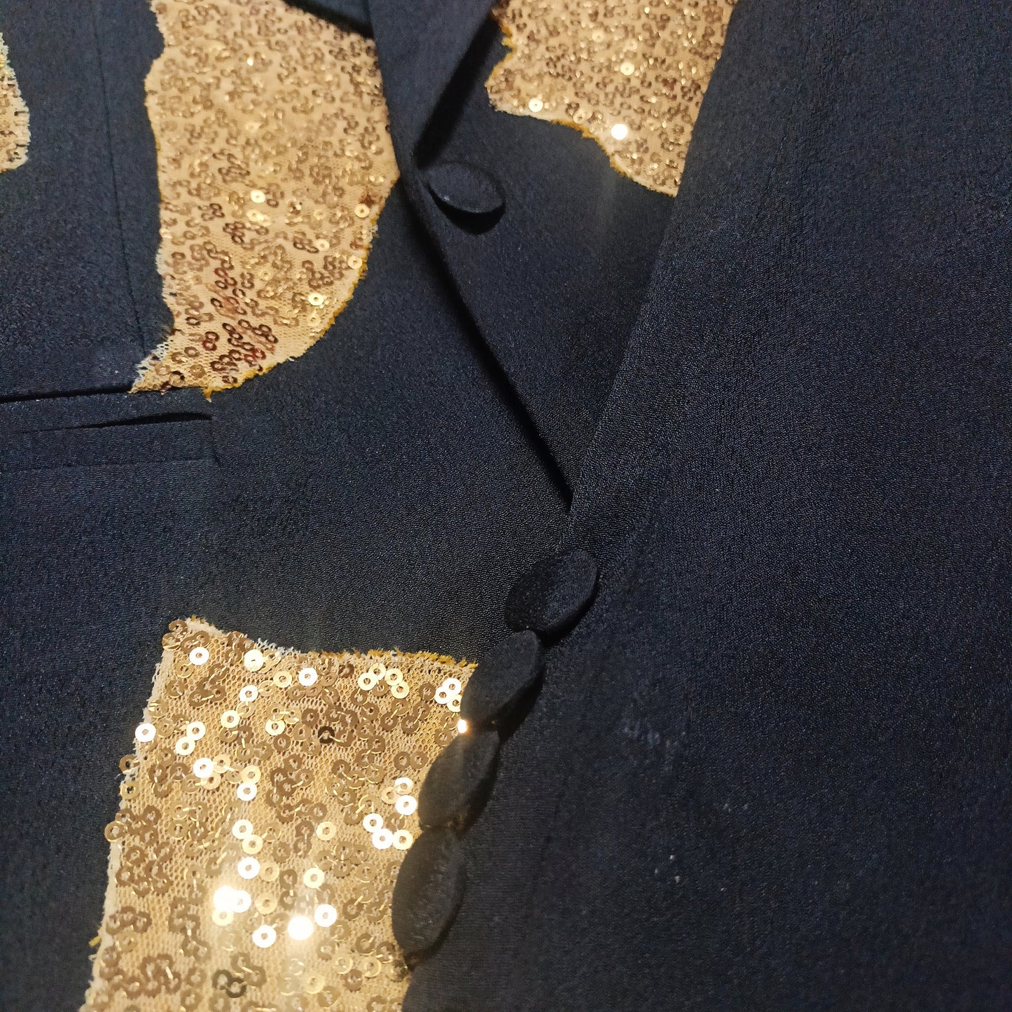 Sequin Applique Black Suit