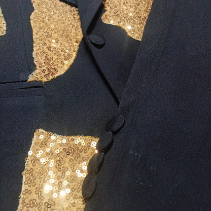 Sequin Applique Black Suit