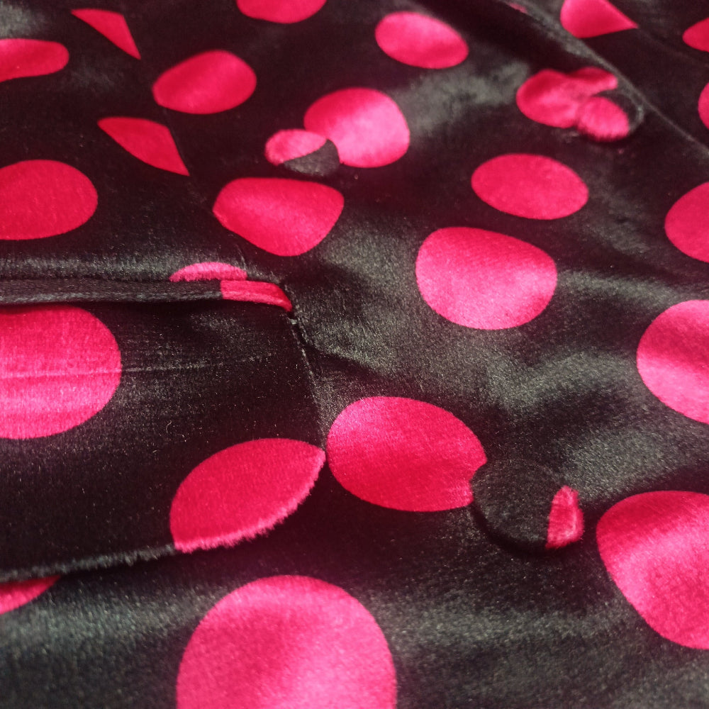 Polka Dot on Black - Double-Breasted Blazer