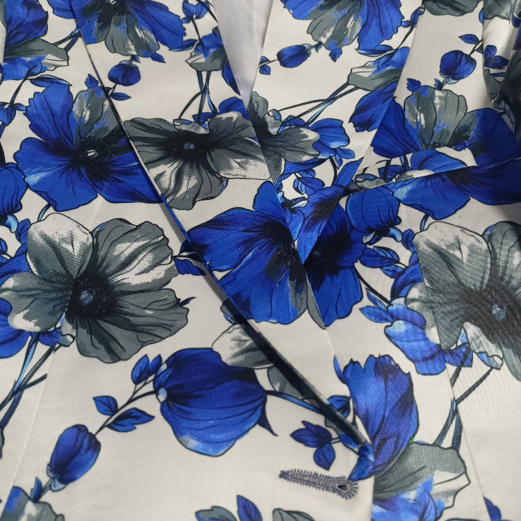 Blue Floral Printed Pantsuit
