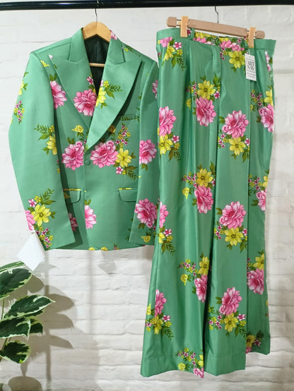 Green Floral Suit