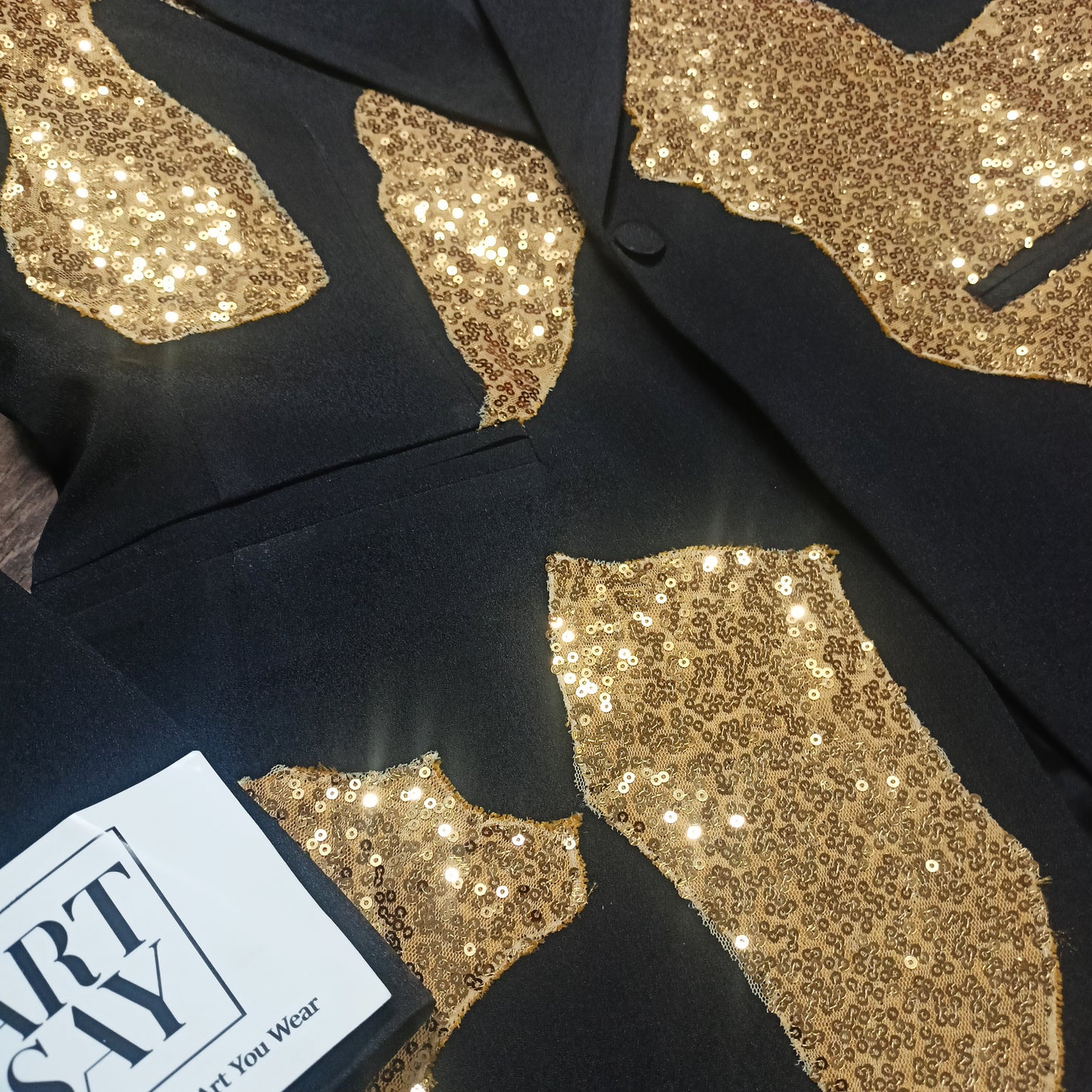 Sequin Applique Black Suit
