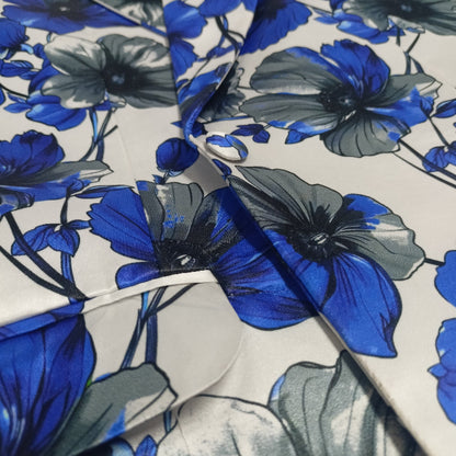 Blue Floral Printed Pantsuit